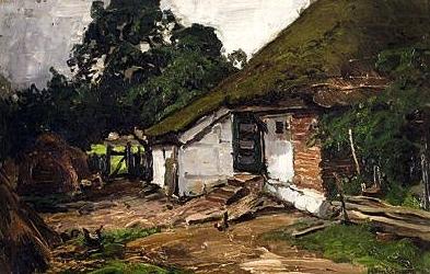 Gehoft in Mecklenburg., Konrad Alexander Muller-Kurzwelly